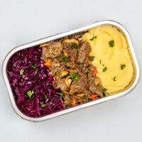 pck. bœuf bourguignon mit rotkohl & püree