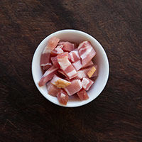 gewürfelter pancetta