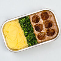 pck. rindfleischbällchen mit püree & spinat