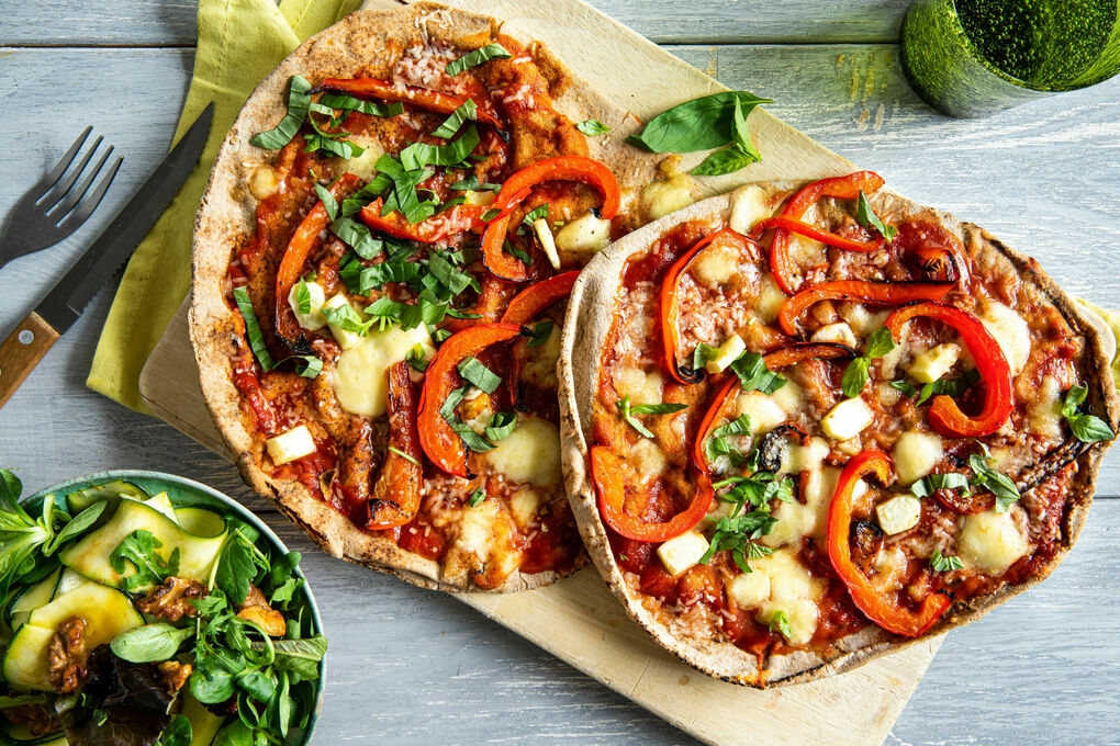 Special: Wohlfühlgerichte mit Twist Pizza Vegetaria mit Vollkornfladenbrot