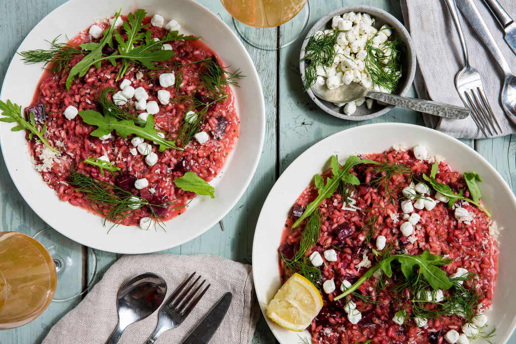AM_Rote Beete-Risotto mit Ziegenkäse und Rucola