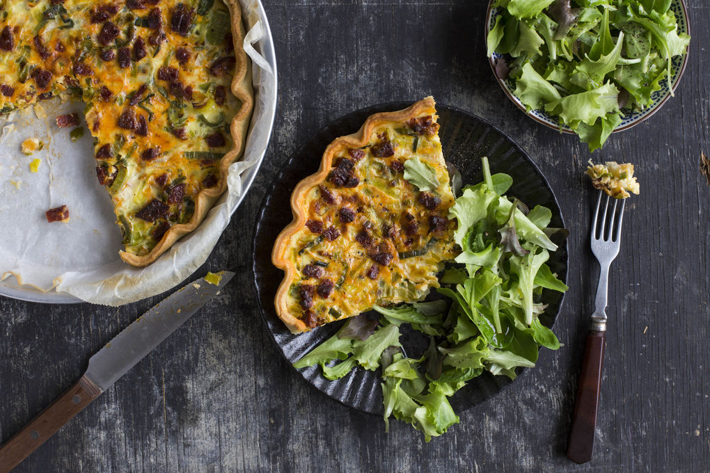 Chorizo-Lauch-Quiche mit italienischem Hartkäse