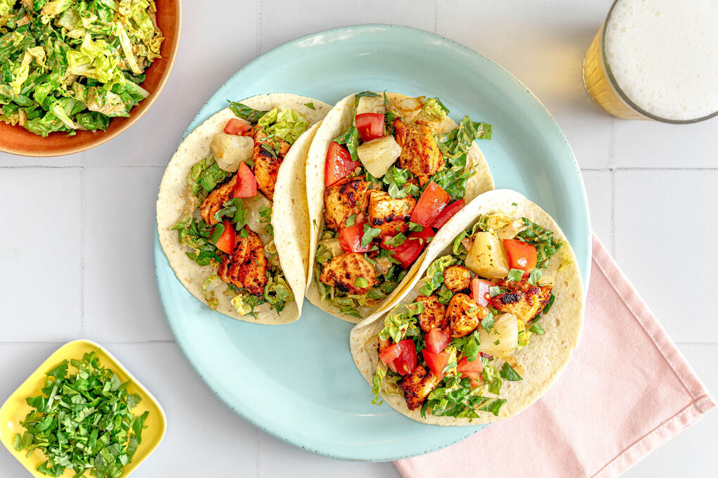 Tortillas Cajun-Style mit Garnelen x2 mit Ananas-Salsa und Limette