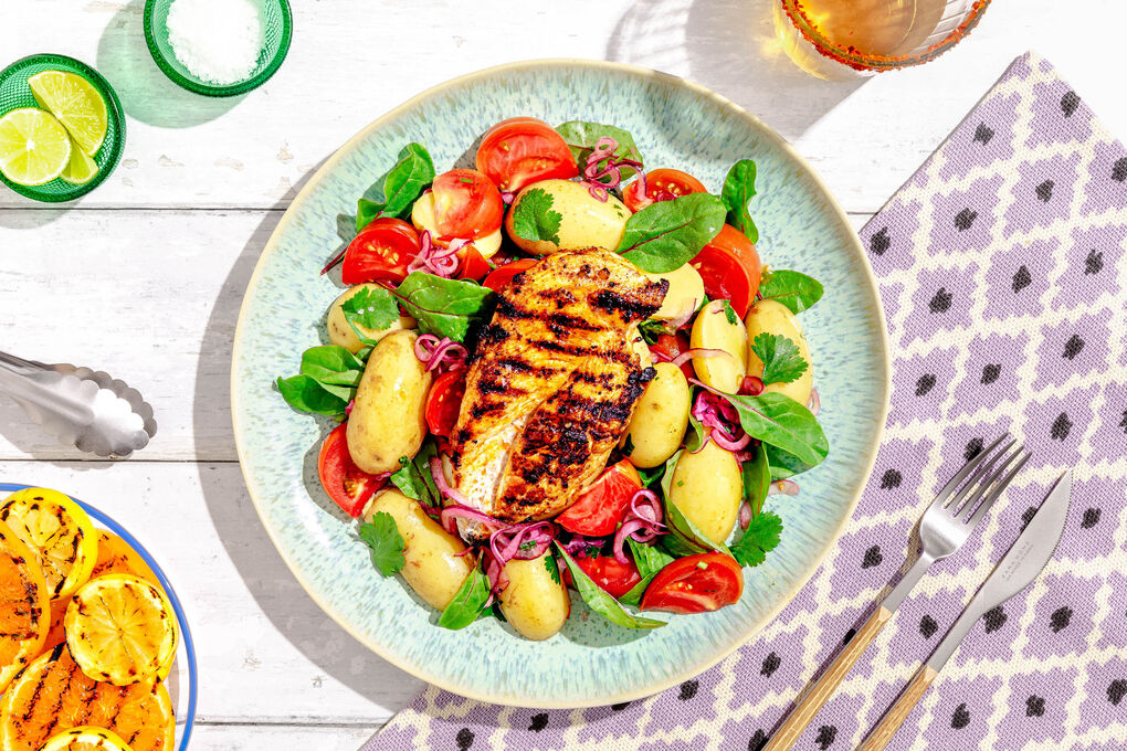 BBQ-Special V1: Hähnchen Tex-Mex-Style mit „Pico de gallo“-Kartoffelsalat