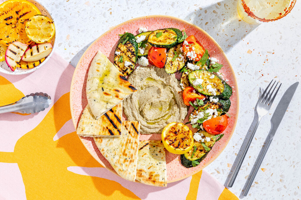BBQ-Special: Gegrilltes Sommergemüse mit Feta und Baba Ghanoush
