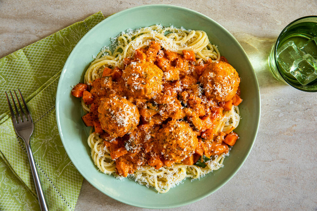 V1: Spaghetti & Meatballs mit verstecktem Gemüse