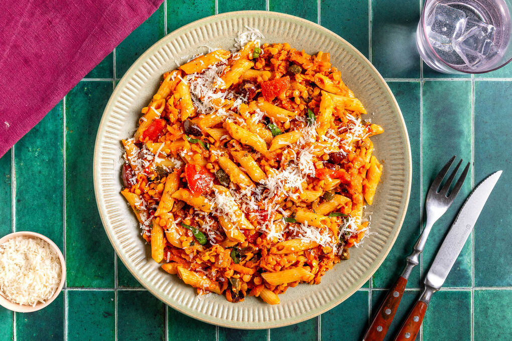 Winterspecial: Vegetarische Linsen-Bolognese mit Kapern und Oliven