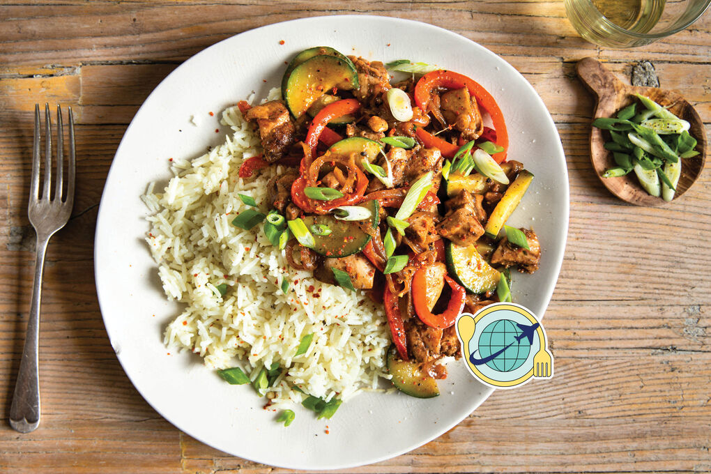 Special V1: Pikante Hähnchenpfanne mit Gemüse und Kokosreis
