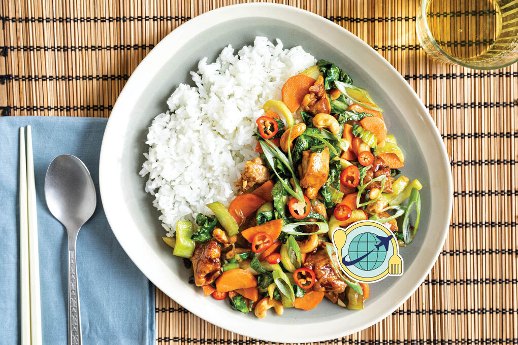Special: Thailändisches Cashew-Hähnchen mit knackigem Gemüse und Jasminreis