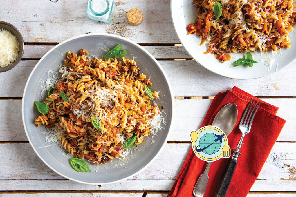 Special V1: Schnelle Pasta bolognese mit Karotten und frischem Basilikum