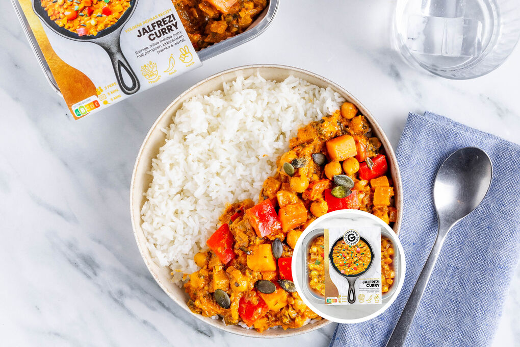 Vegetarisches Jalfrezi mit Jasminreis
