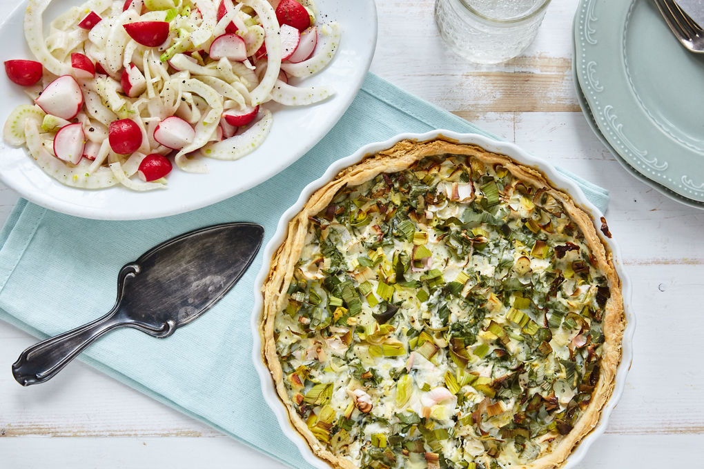 Blätterteig-Tarte mit Frühlingsgemüse und Fenchel-Salat
