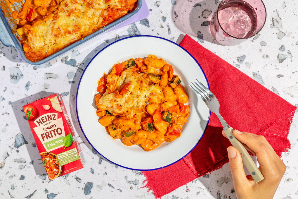 Gratinierte Gnocchi mit Paprika-Zucchini-Gemüse