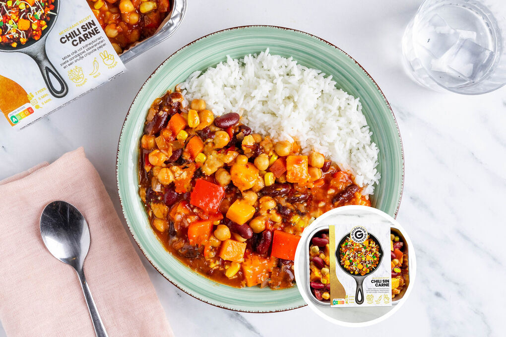 Mildes Chili sin Carne mit Jasminreis