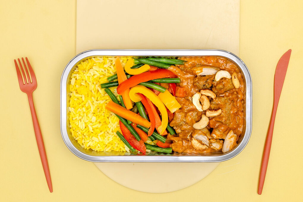 Tandoori-Hähnchencurry mit Gemüse & Reis