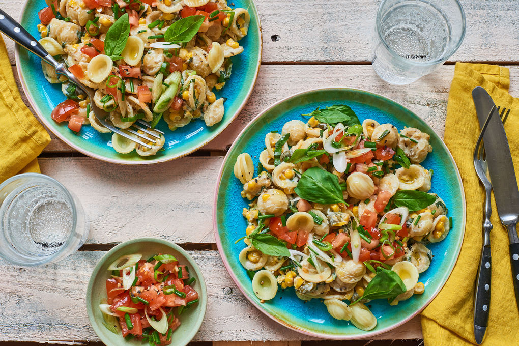 Orecchiette mit frischem Mais und cremiger Ricotta-Sauce