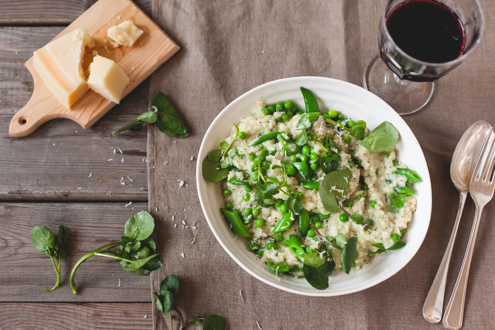 Erbsen-Minz-Risotto
