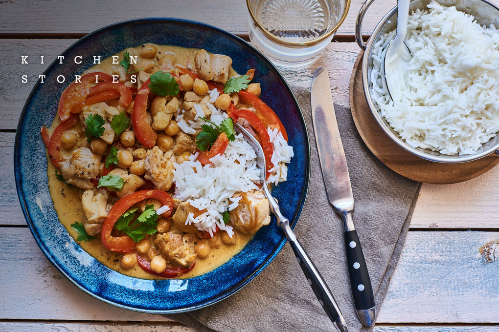 Cremiges Indisches Curry mit Hähnchen