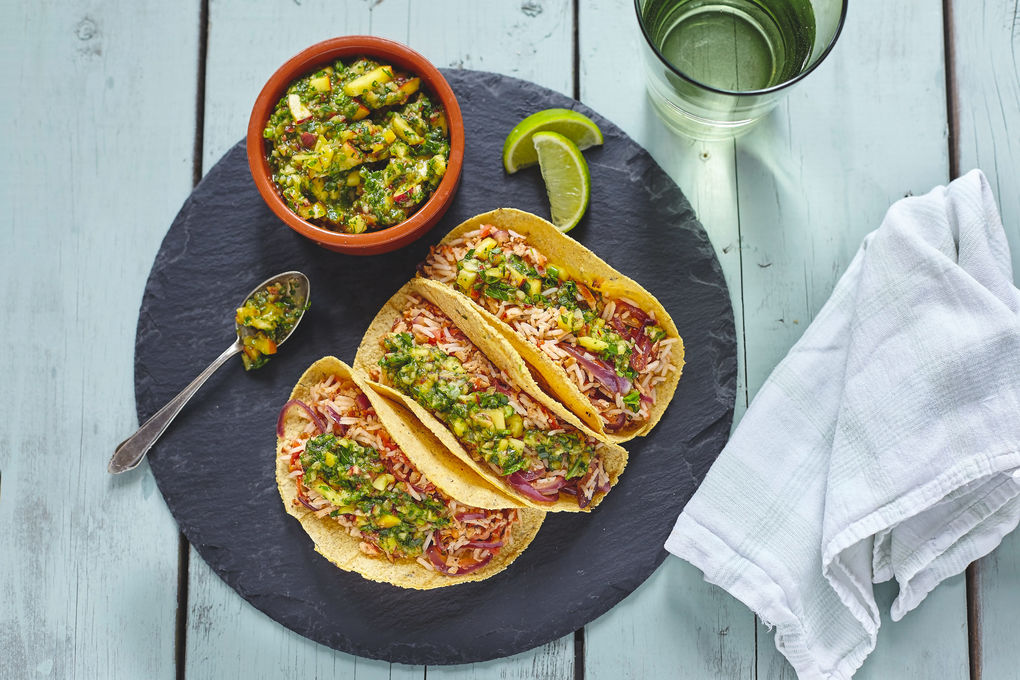 Tofu-Tacos mit Nektarinensalsa