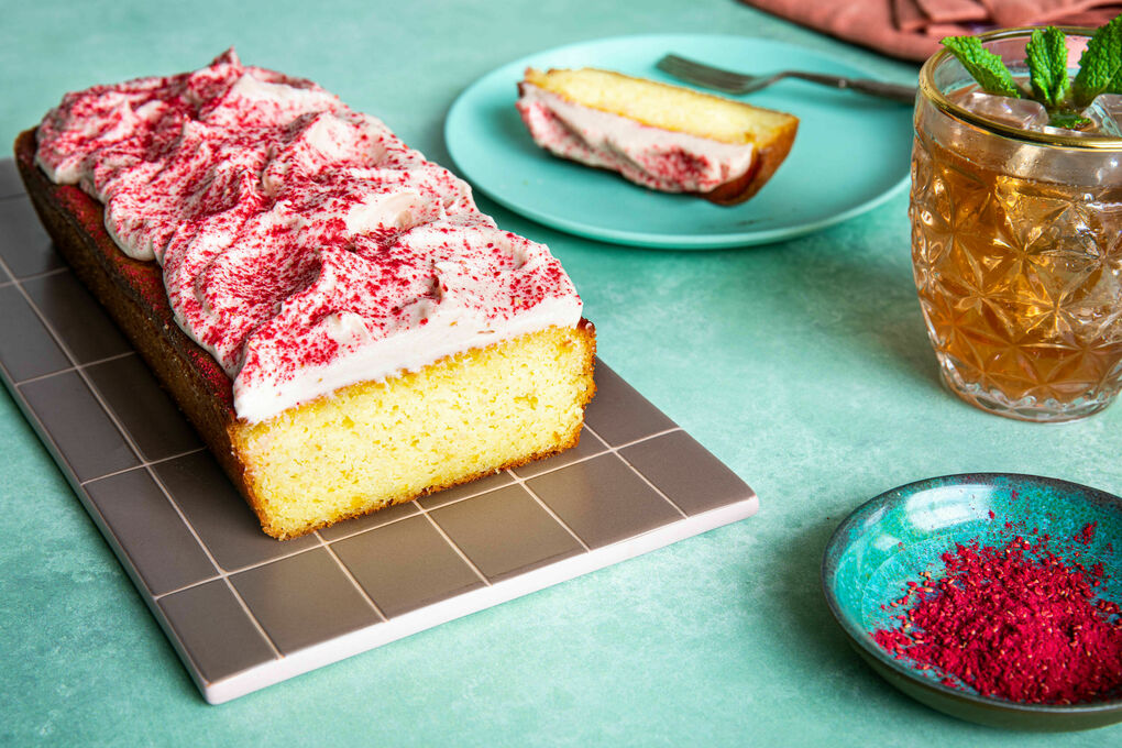 Special: Orangen-Joghurt-Kuchen mit Schoko-Frischkäse-Topping & Himbeerstaub