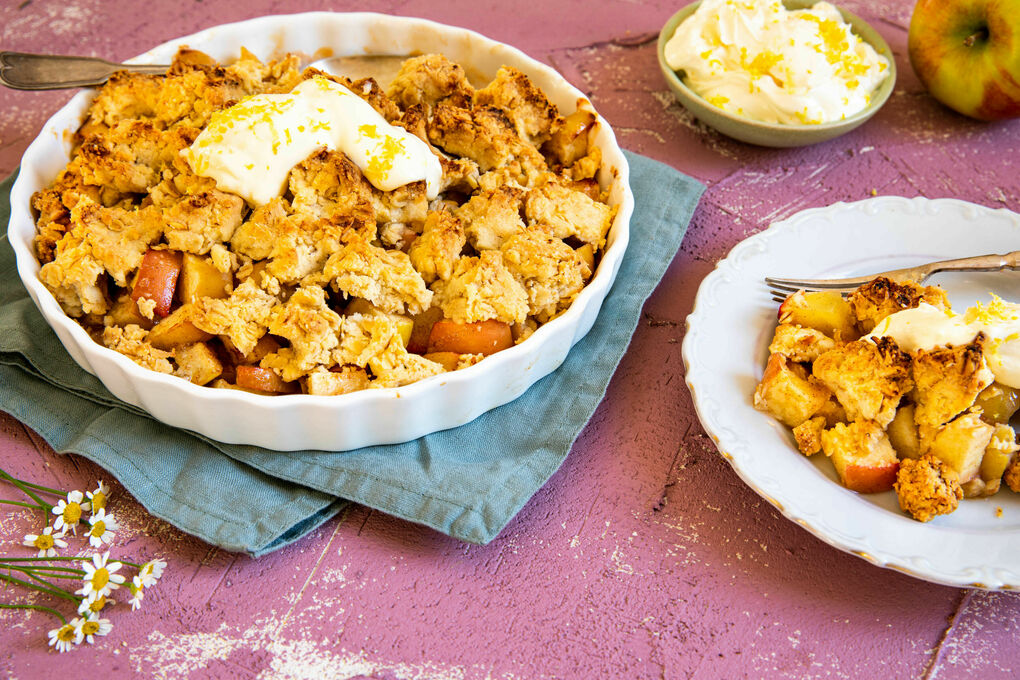 Special: American Apple Crumble mit zitroniger Joghurtcreme