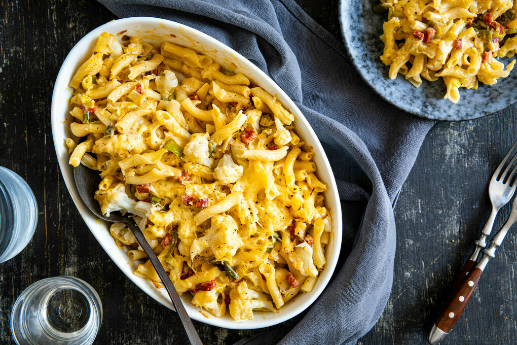 Chorizo-Blumenkohl-Pasta überbacken Mac-’n’-Cheese-Style